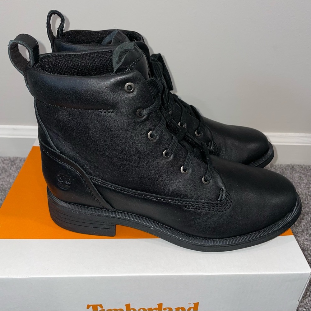 Timberland Black Boots Women’s 7 Verona Lace Up New in Box - Picture 3 of 7